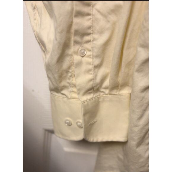 Izod 80's 2-Ply Pinpoint Dress Shirt Mens XL 17 1/2 4/35 Yellow Office Business - Picture 6 of 7